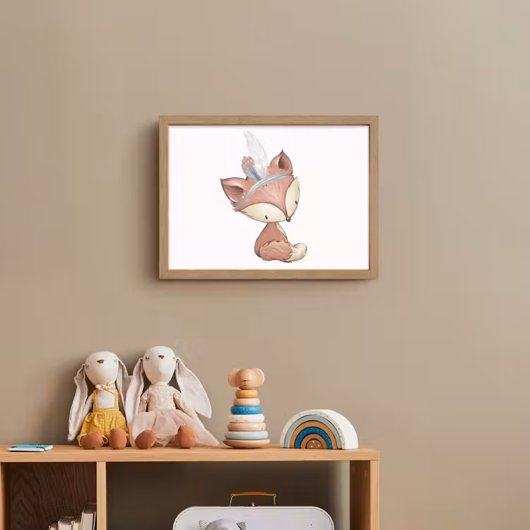 Vos - Dier - Bosdieren Light Box met batterij (Wandlamp kind) middel -sfeer2_kind
