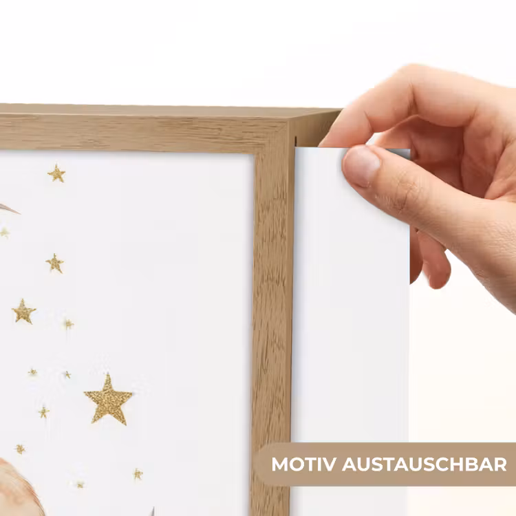 Vos - Wolken - Maan - Sterren Light Box met batterij (Wandlamp kind) middel -USP_websiteprintDE