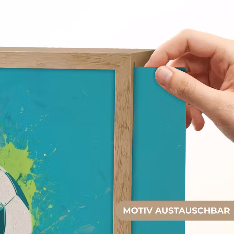 Voetbal - Abstract - Verfspatten - Groen Light Box met batterij (Wandlamp kind) middel -USP_websiteprintDE