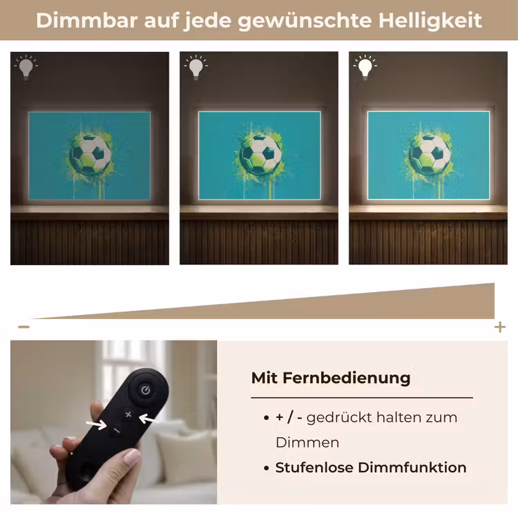 Voetbal - Abstract - Verfspatten - Groen Light Box met batterij (Wandlamp kind) middel -USP_dimbaarDE