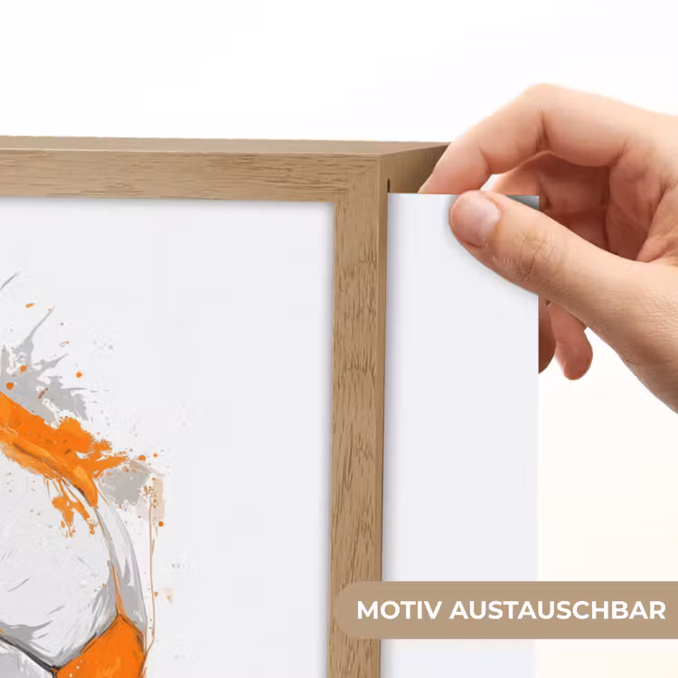 Voetbal - Abstract - Oranje - Verfspatten Light Box met batterij (Wandlamp kind) middel -USP_websiteprintDE