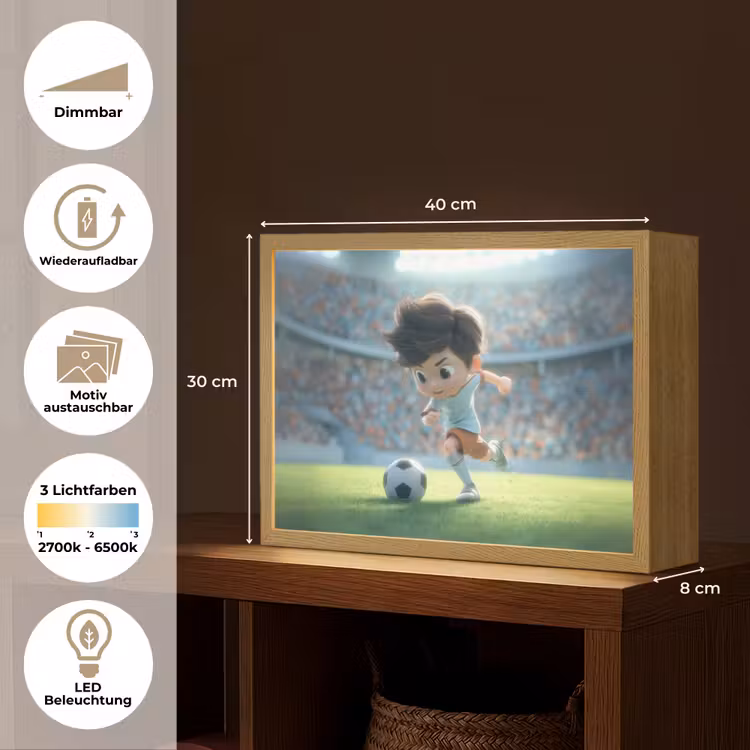 Voetbal - Jongen - Stadion Light Box met batterij (Wandlamp kind) middel -USP_websiteoverzichtDE