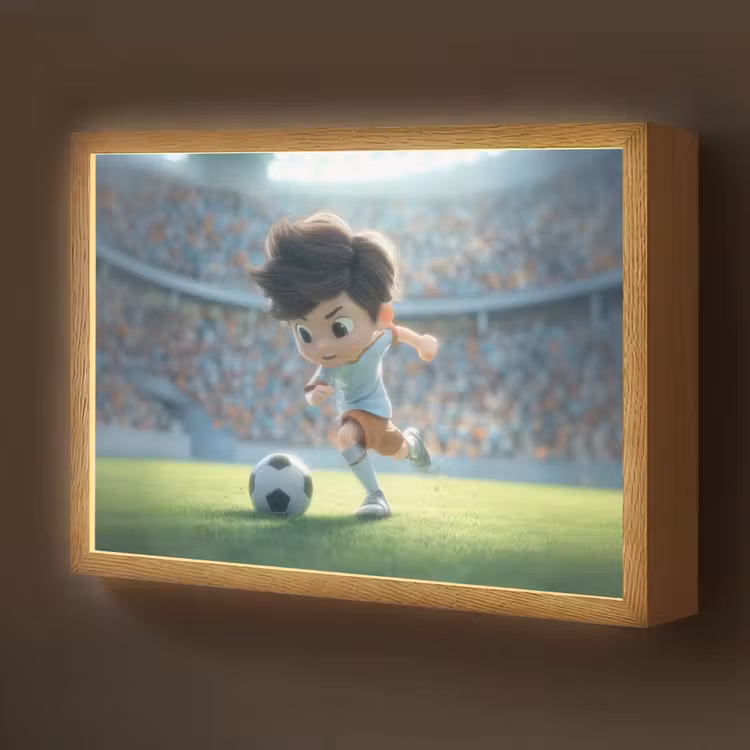 Voetbal - Jongen - Stadion Light Box met batterij (Wandlamp kind) middel -z3d_website