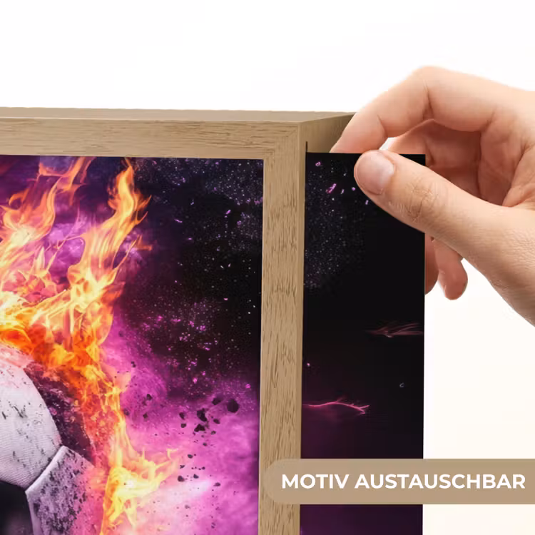 Voetbal - Roze - Vuur Light Box met batterij (Wandlamp kind) middel -USP_websiteprintDE