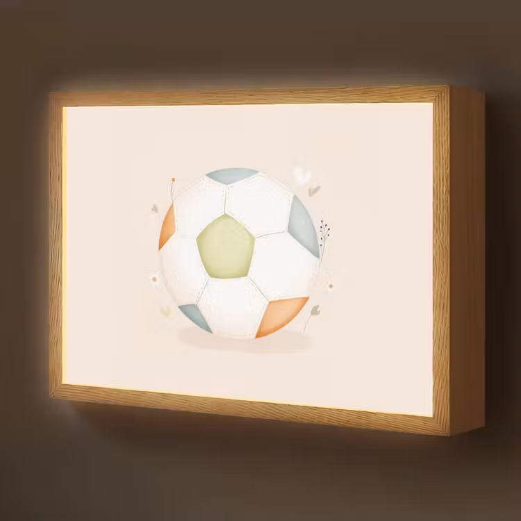 Voetbal - Rond - Pastel Light Box met batterij (Wandlamp kind) middel -z3d_website
