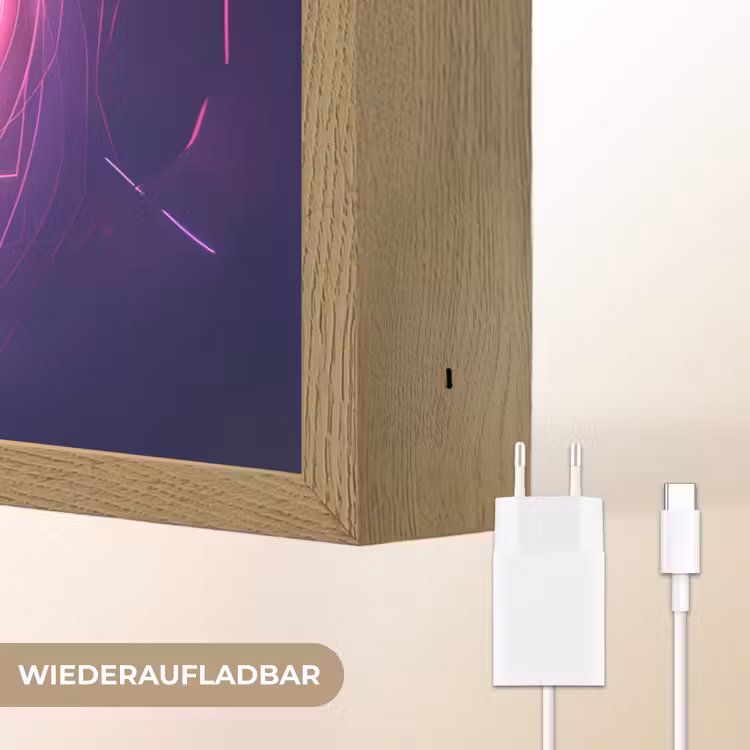 Voetbal - Sport - Blauw - Paars Light Box met batterij (Wandlamp kind) middel -USP_websiteoplaadbaarDE