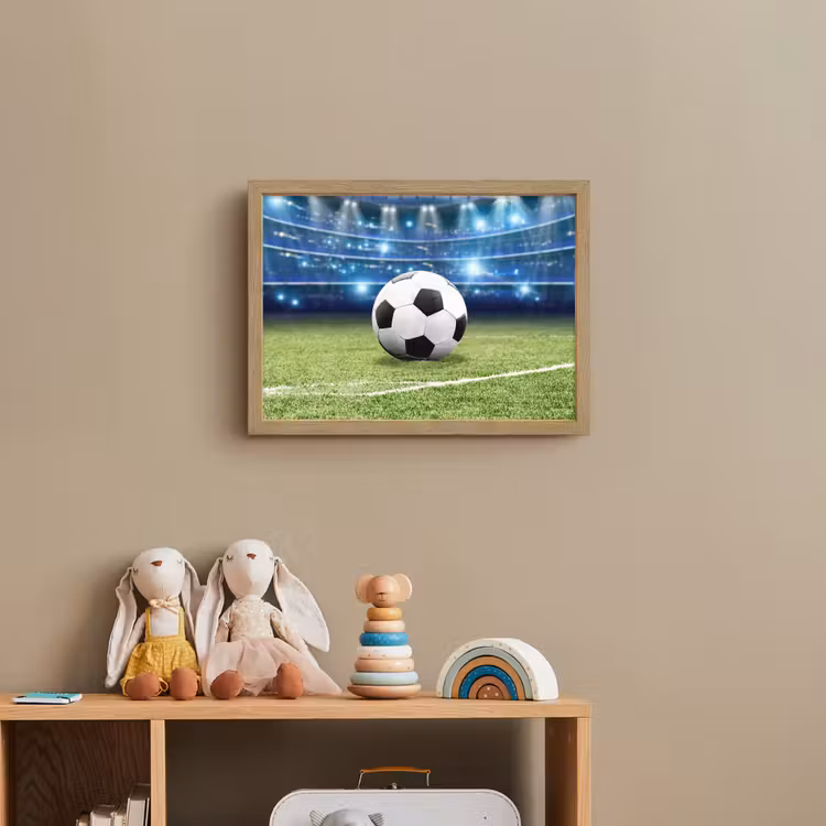 Voetbal - Stadion - Bal - Jongens Light Box met batterij (Wandlamp kind) middel -sfeer2_kind