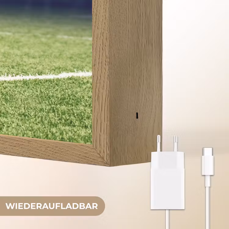 Voetbal - Stadion - Bal - Jongens Light Box met batterij (Wandlamp kind) middel -USP_websiteoplaadbaarDE