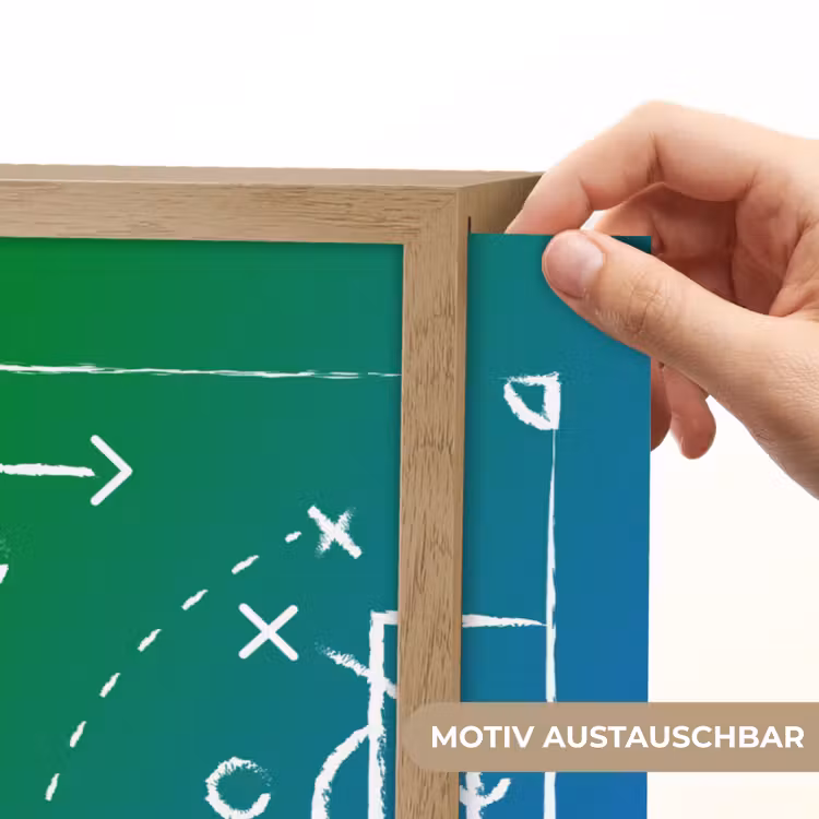 Voetbal - Tactiek - Spel - Groen - Blauw Light Box met batterij (Wandlamp kind) middel -USP_websiteprintDE