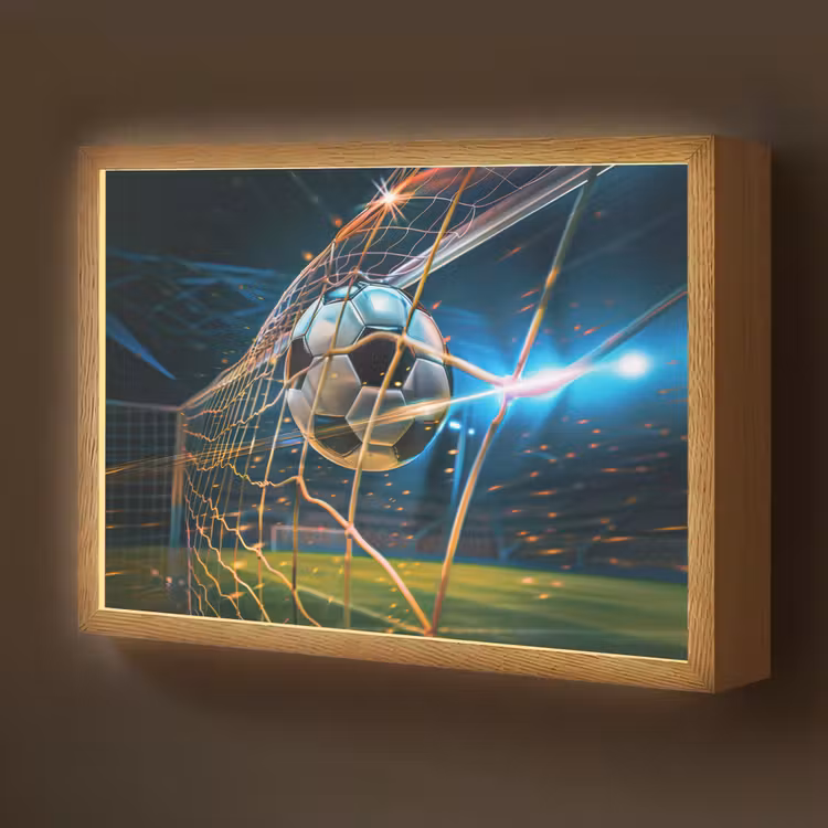 Voetbal - Goal - Sport - Jongens Light Box met batterij (Wandlamp kind) middel -z3d_website