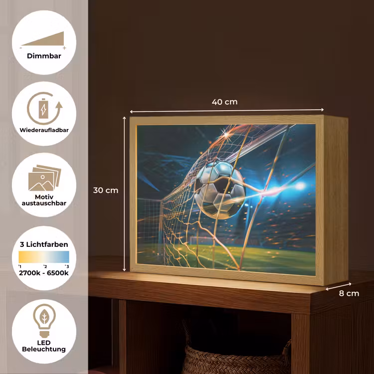Voetbal - Goal - Sport - Jongens Light Box met batterij (Wandlamp kind) middel -USP_websiteoverzichtDE