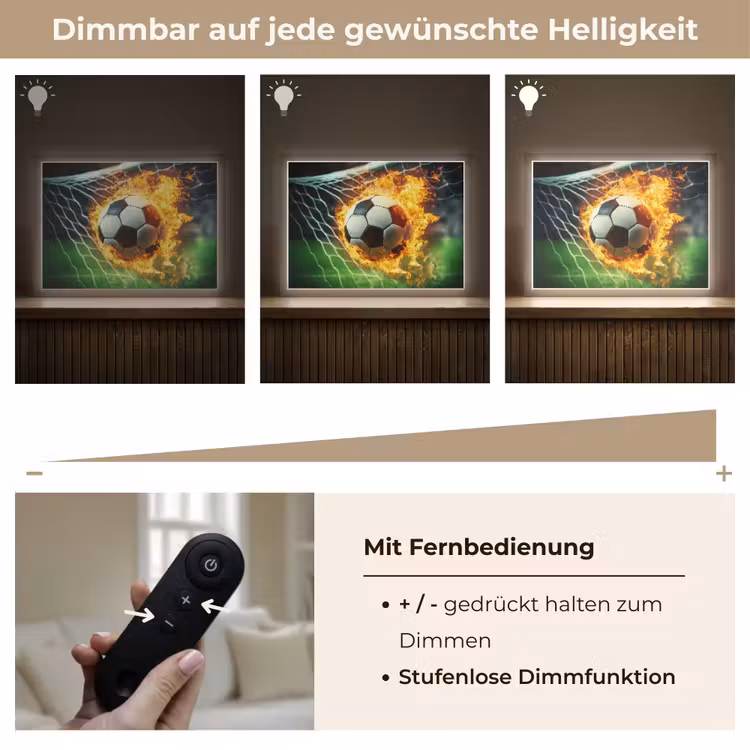 Voetbal - Goal - Doelnet - Vuur Light Box met batterij (Wandlamp kind) middel -USP_dimbaarDE