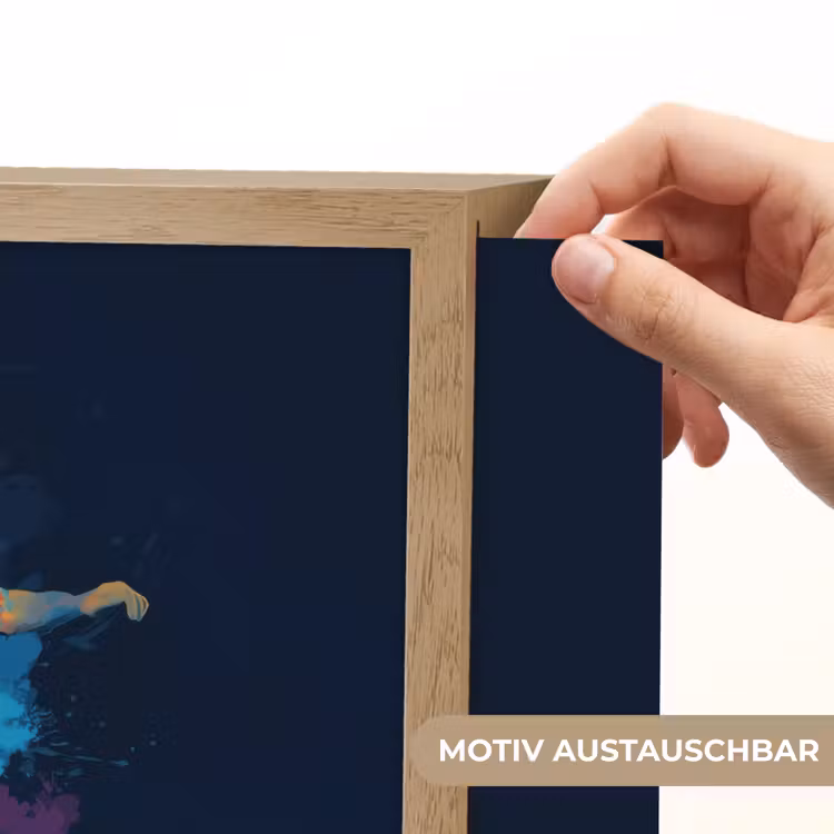 Voetballer - Bal - Kleurexplosie - Abstract Light Box met batterij (Wandlamp kind) middel -USP_websiteprintDE