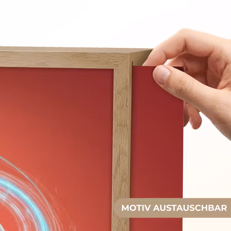 Voetballer - Bal - Lichtcirkel - Rood Light Box met batterij (Wandlamp kind) middel -USP_websiteprintDE