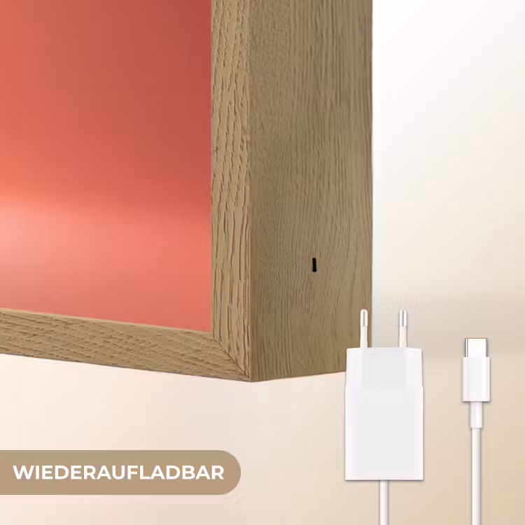 Voetballer - Bal - Lichtcirkel - Rood Light Box met batterij (Wandlamp kind) middel -USP_websiteoplaadbaarDE
