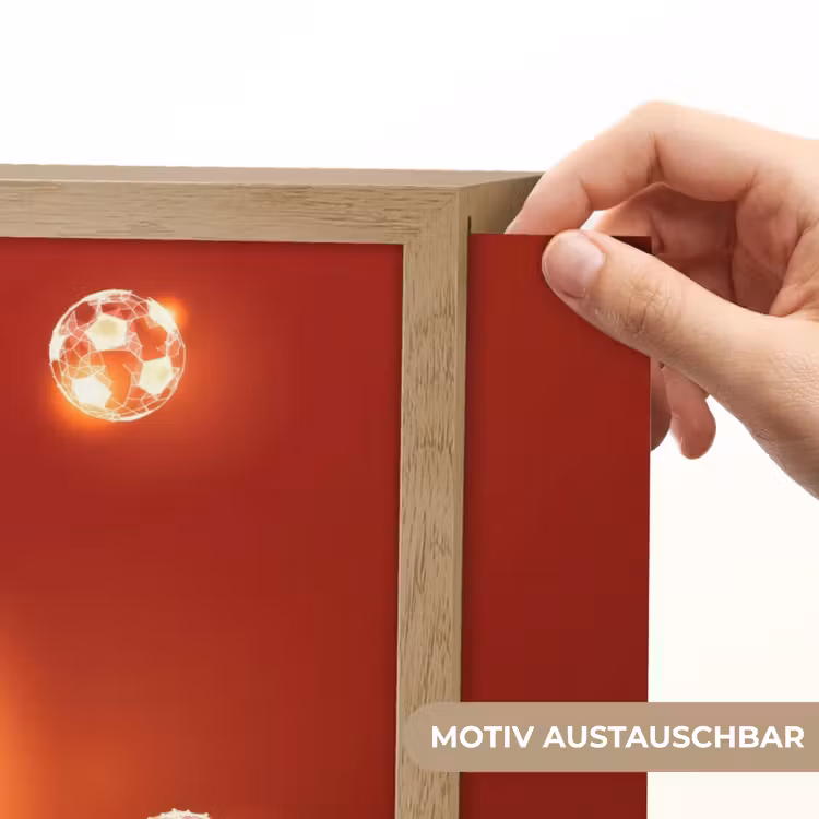 Voetballer - Omhaal - Rood - Neon Light Box met batterij (Wandlamp kind) middel -USP_websiteprintDE