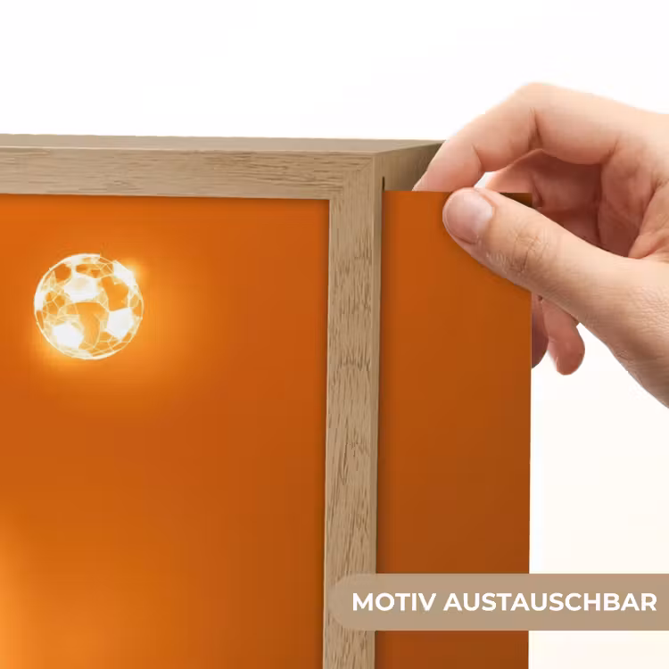Voetballer - Oranje - Voetbal - Omhaal Light Box met batterij (Wandlamp kind) middel -USP_websiteprintDE