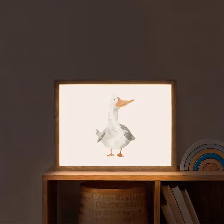 Gans - Eend - Boerderij - Dieren Light Box met batterij (Wandlamp kind) middel -sfeer1_kind