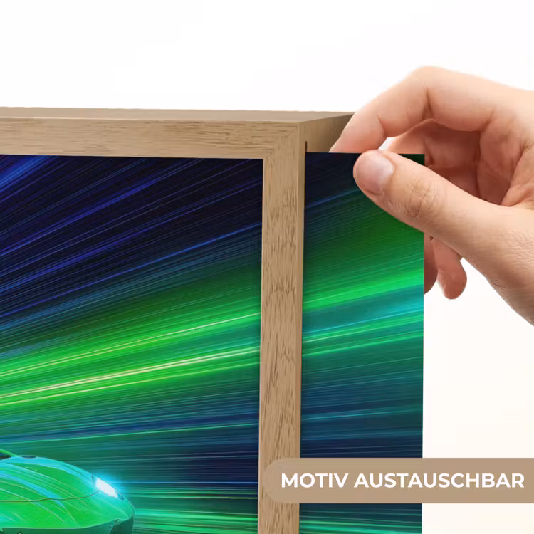 Snelheid - Licht - Sportwagen - Groen Light Box met batterij (Wandlamp kind) middel -USP_websiteprintDE