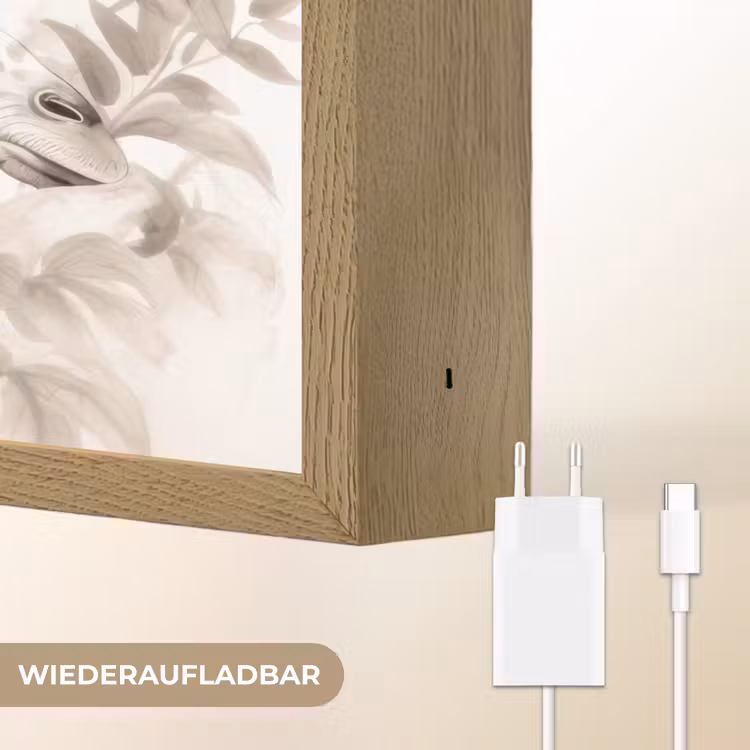 Giraffe - Bladeren - Bruin - Jungle - Kind Light Box met batterij (Wandlamp kind) middel -USP_websiteoplaadbaarDE