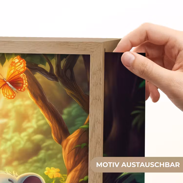 Giraf - Olifant - Bloemen - Jungle Light Box met batterij (Wandlamp kind) middel -USP_websiteprintDE