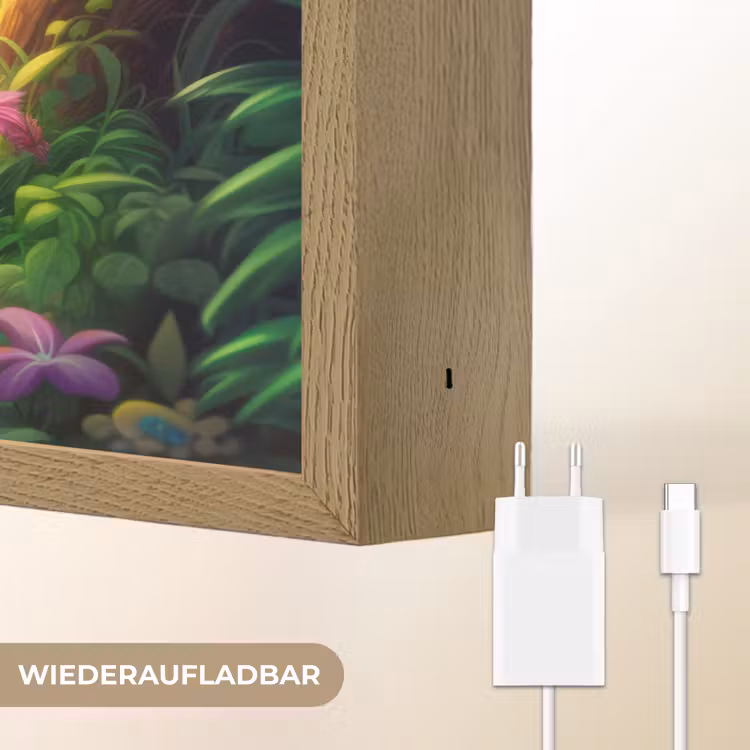 Giraf - Olifant - Bloemen - Jungle Light Box met batterij (Wandlamp kind) middel -USP_websiteoplaadbaarDE