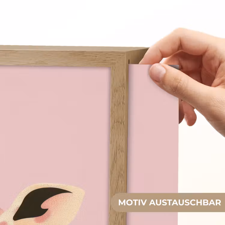 Giraffe - Illustratie - Roze Light Box met batterij (Wandlamp kind) middel -USP_websiteprintDE