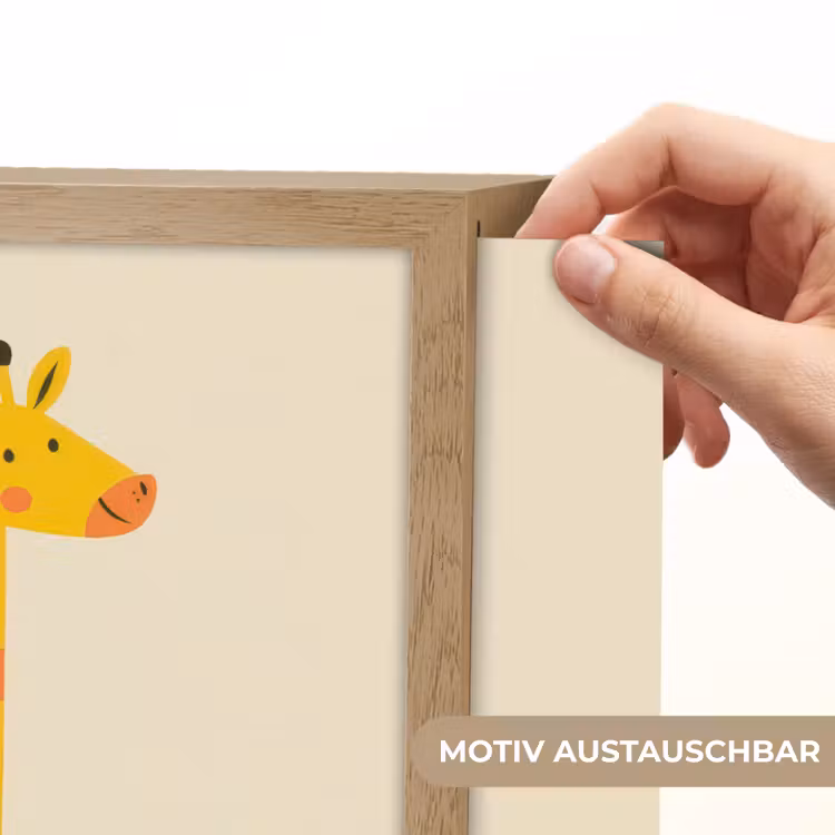 Giraffe - Regenboogmanen - Beige Light Box met batterij (Wandlamp kind) middel -USP_websiteprintDE
