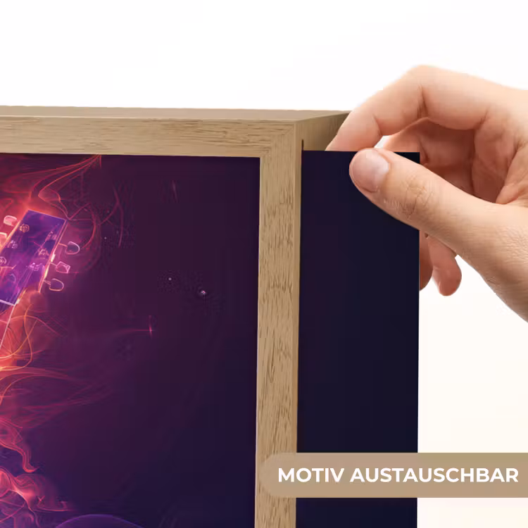Gitaar - Muziek - Rook - Paars Light Box met batterij (Wandlamp kind) middel -USP_websiteprintDE
