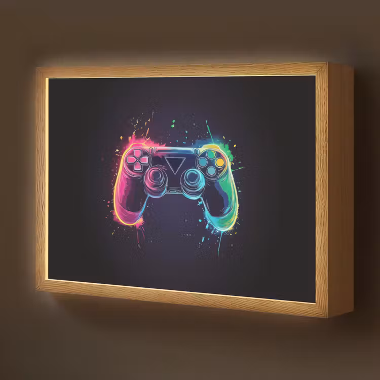 Grafisch - Controller - Neon - Verfspatten Light Box met batterij (Wandlamp kind) middel -z3d_website