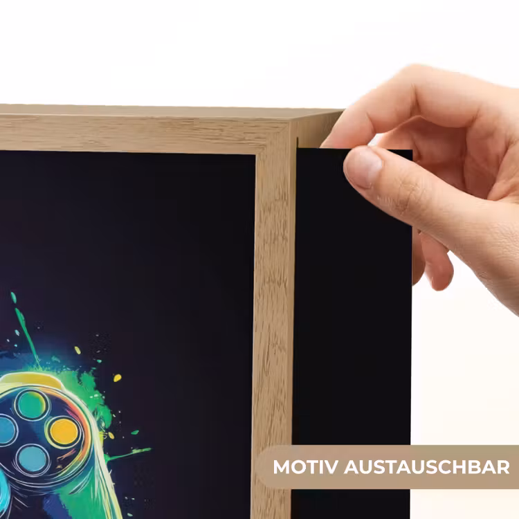 Grafisch - Controller - Neon - Verfspatten Light Box met batterij (Wandlamp kind) middel -USP_websiteprintDE