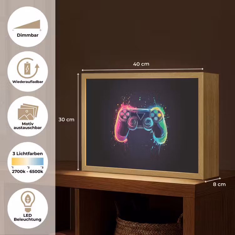 Grafisch - Controller - Neon - Verfspatten Light Box met batterij (Wandlamp kind) middel -USP_websiteoverzichtDE