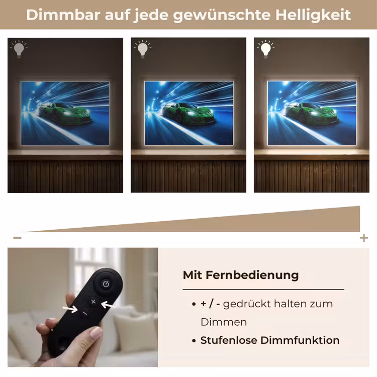 Groene racewagen - Blauw - Neon - Licht Light Box met batterij (Wandlamp kind) middel -USP_dimbaarDE