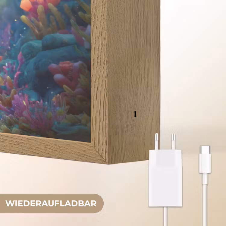 Haai - Onderwaterwereld - Oceaan Light Box met batterij (Wandlamp kind) middel -USP_websiteoplaadbaarDE