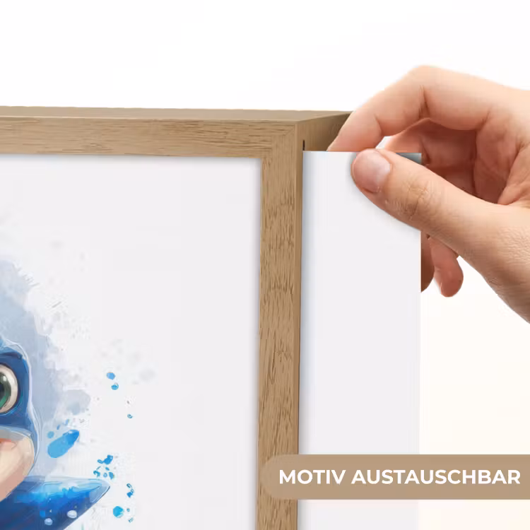 Haai - Water - Blauw Light Box met batterij (Wandlamp kind) middel -USP_websiteprintDE