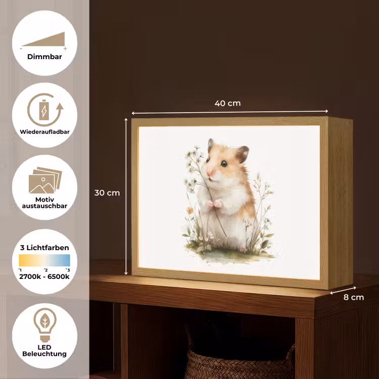 Hamster - Bloemen Light Box met batterij (Wandlamp kind) middel -USP_websiteoverzichtDE