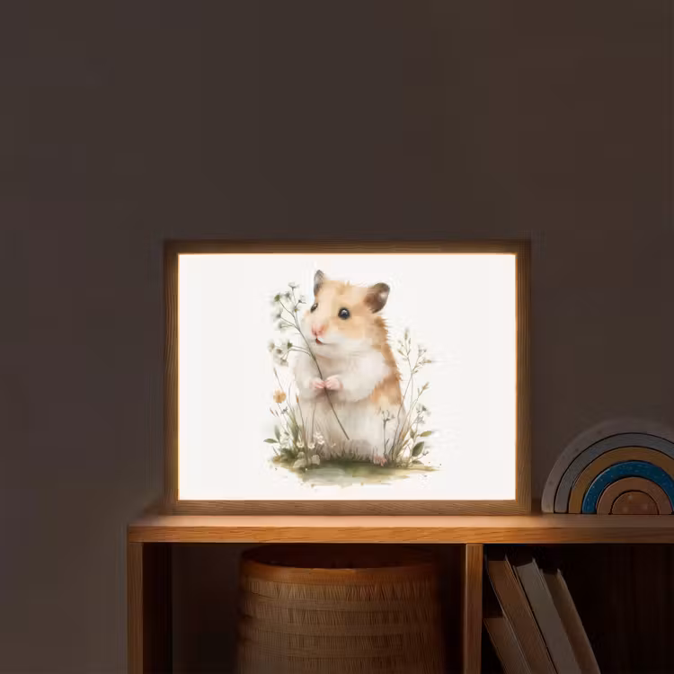 Hamster - Bloemen Light Box met batterij (Wandlamp kind) middel -sfeer1_kind
