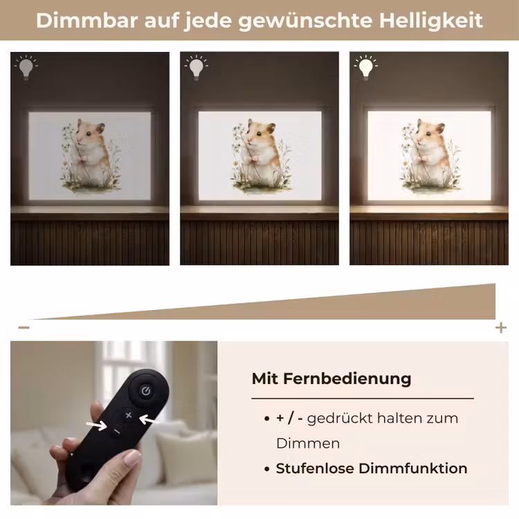 Hamster - Bloemen Light Box met batterij (Wandlamp kind) middel -USP_dimbaarDE