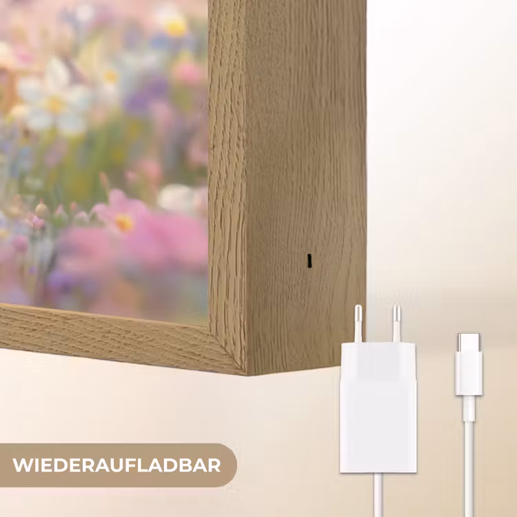 Hamster - Bloemen - Roze - Oranje Light Box met batterij (Wandlamp kind) middel -USP_websiteoplaadbaarDE