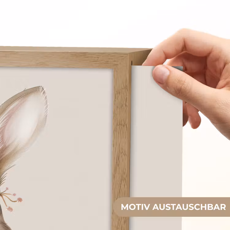 Haas - Dier - Bohemian - Pastel kleuren Light Box met batterij (Wandlamp kind) middel -USP_websiteprintDE