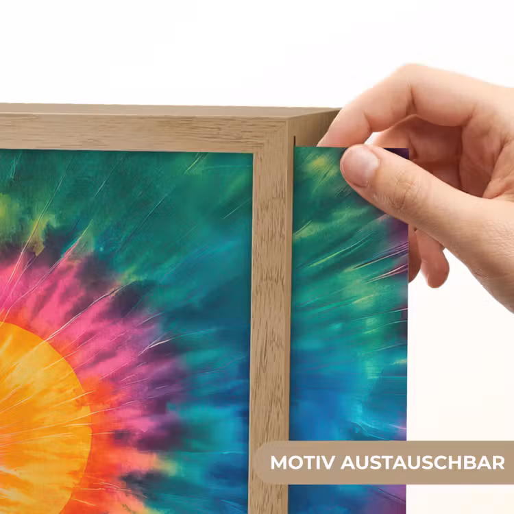Hart - Tie Dye - Kleurrijk Light Box met batterij (Wandlamp kind) middel -USP_websiteprintDE