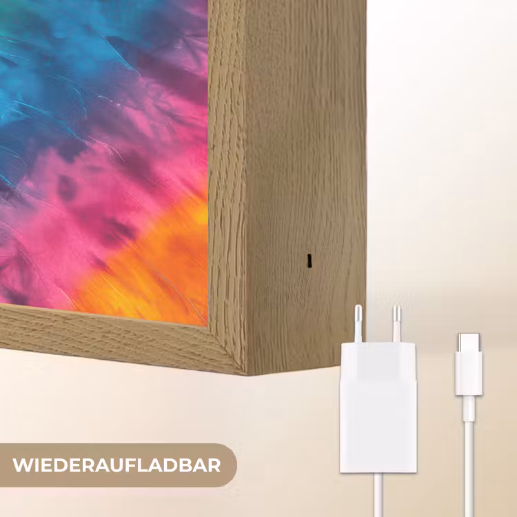 Hart - Tie Dye - Kleurrijk Light Box met batterij (Wandlamp kind) middel -USP_websiteoplaadbaarDE