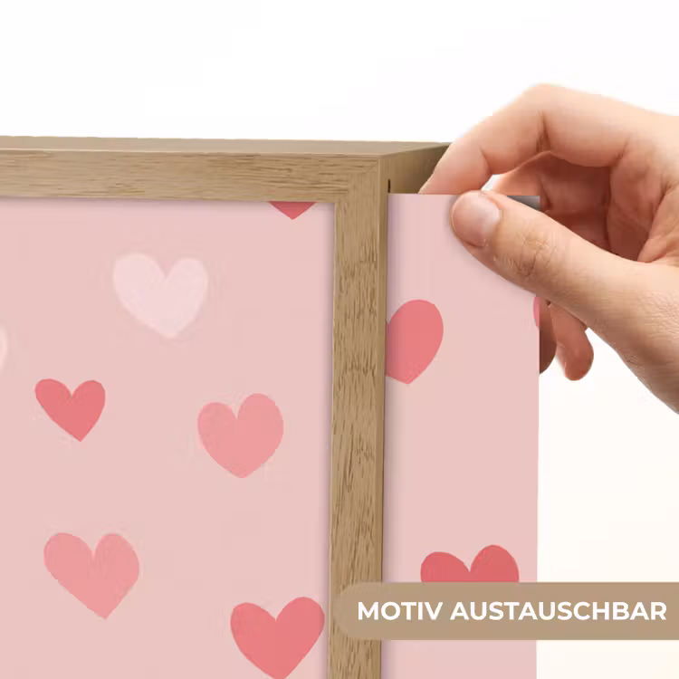 Hartjes - Patroon - Roze Light Box met batterij (Wandlamp kind) middel -USP_websiteprintDE