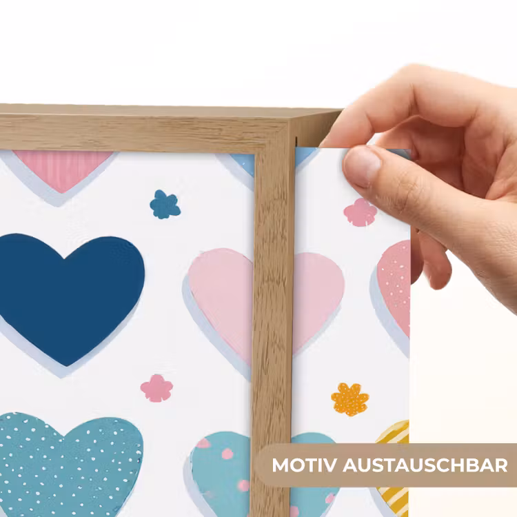 Hartjes - Pastel - Patroon Light Box met batterij (Wandlamp kind) middel -USP_websiteprintDE
