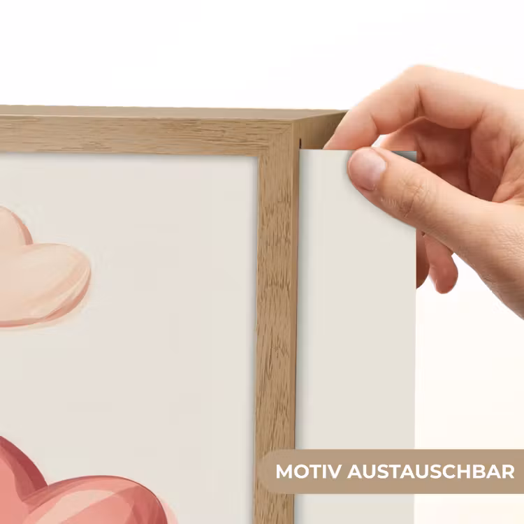 Harten - Rood - Roze - Zwevend Light Box met batterij (Wandlamp kind) middel -USP_websiteprintDE
