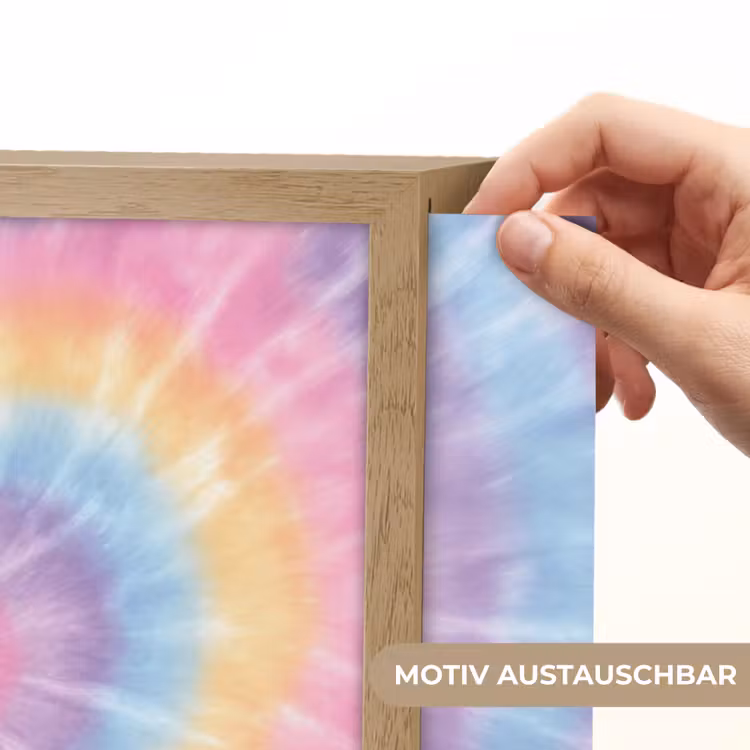 Hartvorm - Pastelkleuren - Tie Dye Light Box met batterij (Wandlamp kind) middel -USP_websiteprintDE