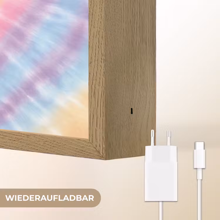 Hartvorm - Pastelkleuren - Tie Dye Light Box met batterij (Wandlamp kind) middel -USP_websiteoplaadbaarDE