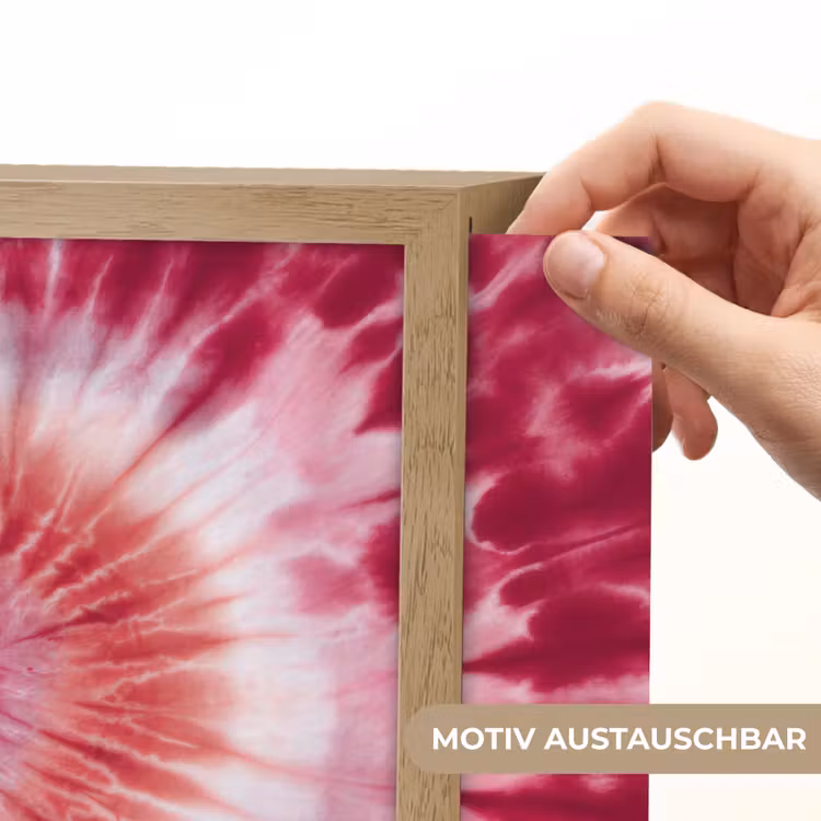 Hartvorm - Roze - Tie dye Light Box met batterij (Wandlamp kind) middel -USP_websiteprintDE
