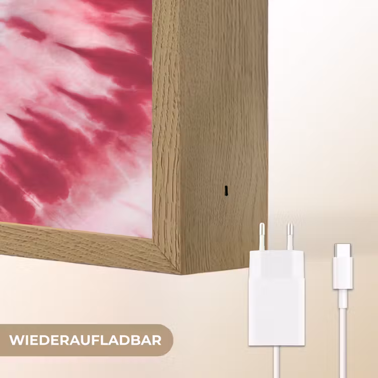 Hartvorm - Roze - Tie dye Light Box met batterij (Wandlamp kind) middel -USP_websiteoplaadbaarDE