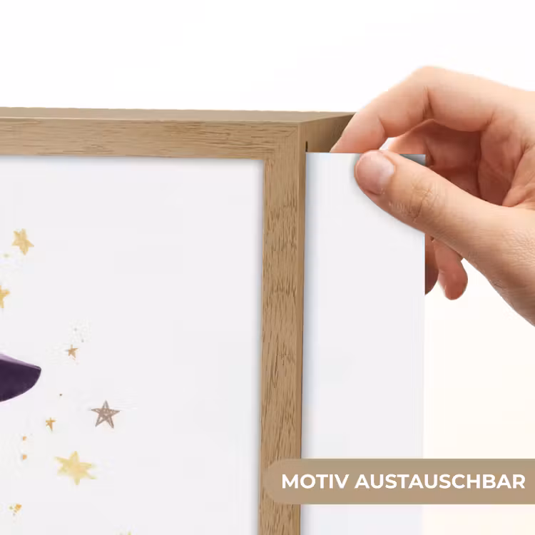 Heks - Paars - Sterren - Heksenhoed Light Box met batterij (Wandlamp kind) middel -USP_websiteprintDE